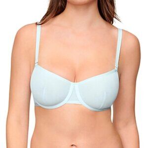CUUP The Balconette Mesh Underwire Bra in Halo Light Pastel Blue - Size 32B